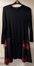 Desigual Dress Size XL 14-16 Excellent Condition Long Sleeved Black & Red 