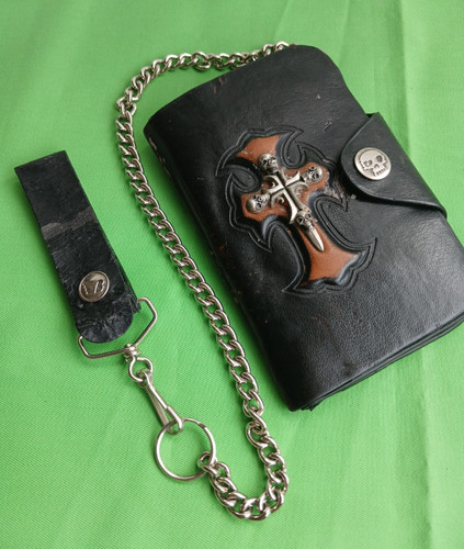 Vintage leather gothic - , skull