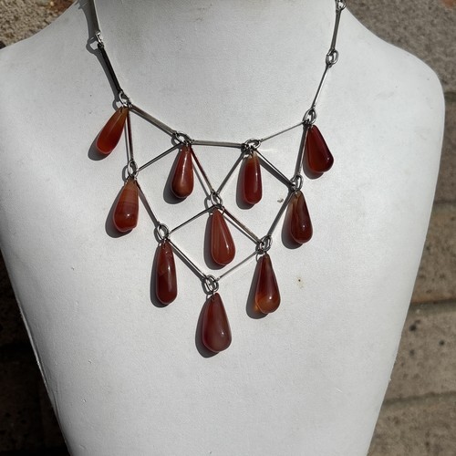 Vintage gemstone necklace - gemstone,