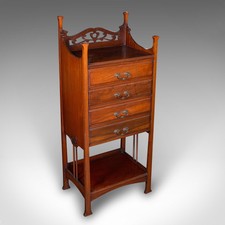 Antique Fall Front Music Cabinet, English, Art Nouveau, Victorian, After Liberty