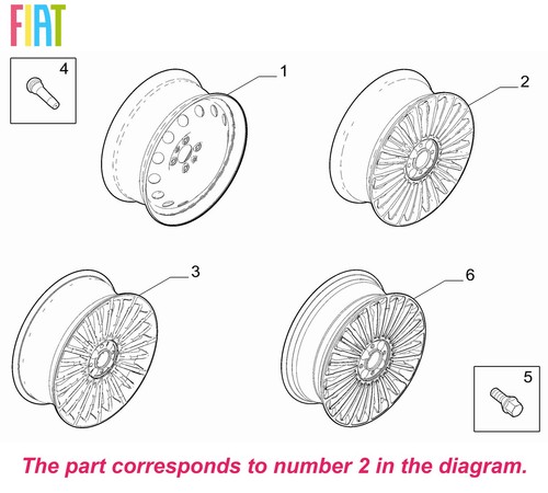 Genuine fiat alloy wheel rim - fiat,