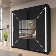 Wardrobe - Modern Sliding Door Wardrobe With Hanging Rail For Bedroom - ZIUSA