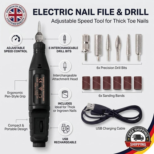 Electric nail file for - nail, thick