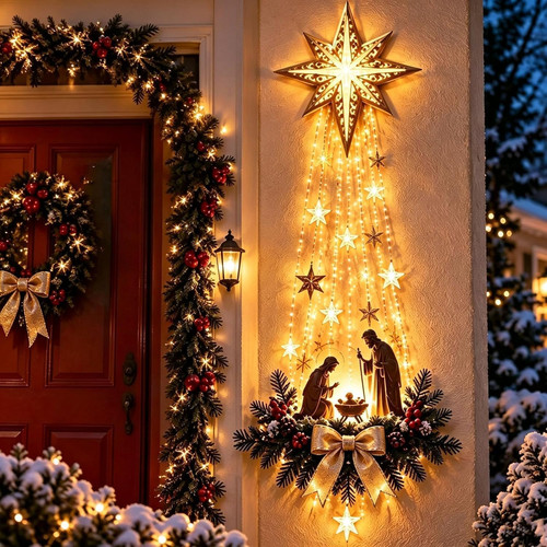 Lighted nativity wall decor - lighted,