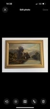 Antique Landscape Oil Portrait