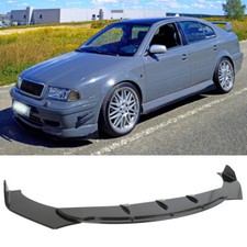 For Skoda Octavia RS Gloss Black Front Bumper Lip Spoiler Splitter Chin Body Kit