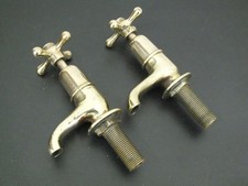 VINTAGE PAIR BRASS HOT & COLD