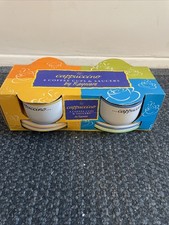 Rayware Cappuccino Cups & Saucers x4 Coffee Tea Retro Set Ceramic