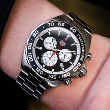 For TAG Heuer F1 20mm/22mm Steel Strap w/ Flat End & Deployment Clasp Mens Watch