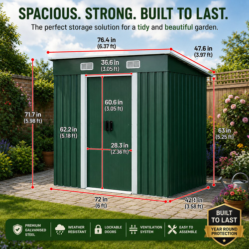 5x4ft metal garden - garden, shed