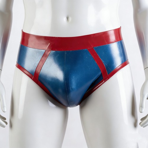 Men metallic blue latex gummi - men,