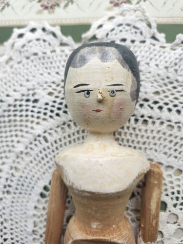 Grodnertal peg wooden doll - peg,