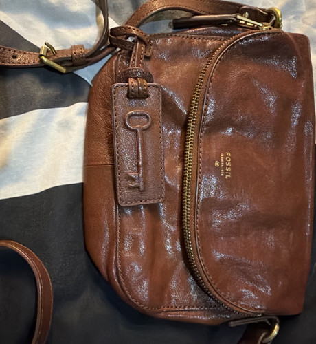 Fossil brown leather - leather, crossbody