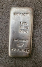 Metalor Bullion Bar 1kg 999.0