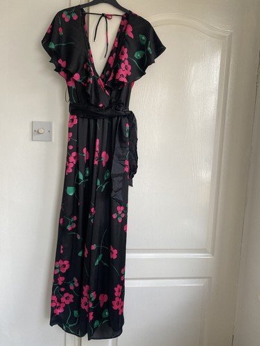 Zara ladies black floral satin - black,