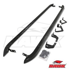 GLOSS BLACK SIDE BARS TRAPEZOID RUNNING STEP FOR FORD TRANSIT CUSTOM LWB 13-22