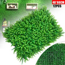 12Pcs Artificial Hedge Boxwood Panels Plant Greenery Wall DIY Garden Fence Decor