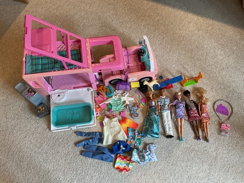 Barbie campervan with barbies