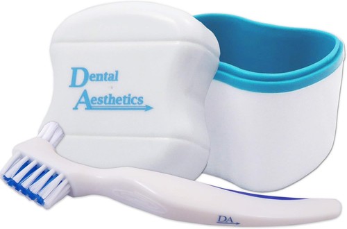 Denture bath brush - brush, storage