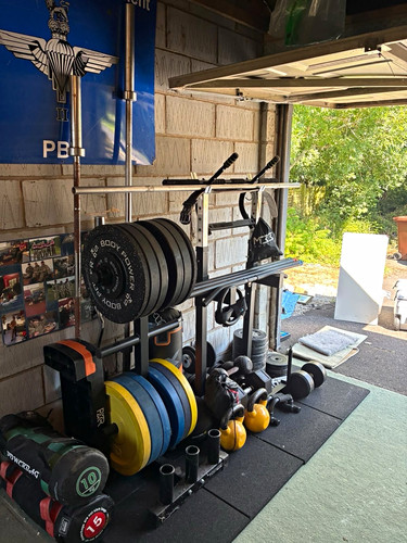 Black steel power rack with - rack,