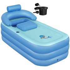 Inflatable Bath Tub for Adults, Foldable Plastic Blow Up Bath for Shower,