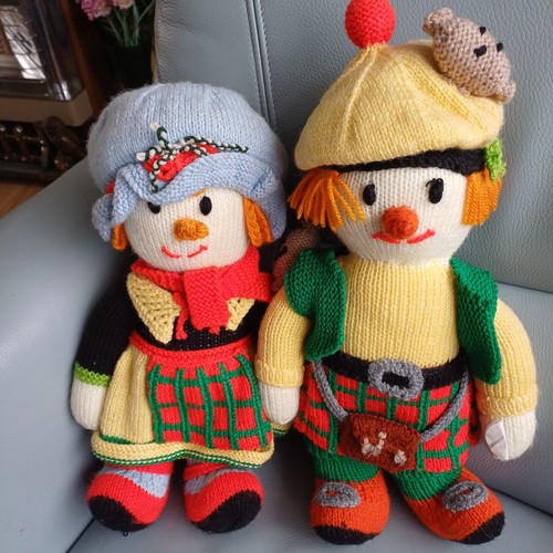 Hand knitted toys scarecrows - hand,