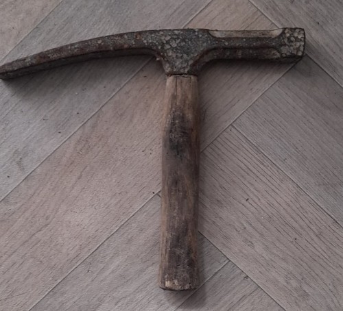 Vintage brick slate - brick, hammer