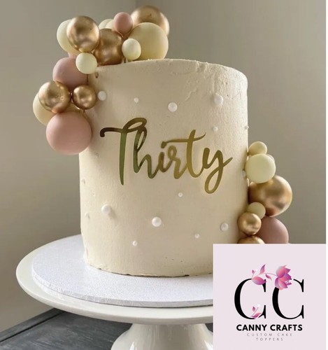 Personalised gold mirror cake - personalised,