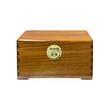 Chinese Medium Brown Rectangular Camphor Wood Storage Box Chest GB040