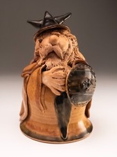 Robin Beckett Studio Pottery Viking Warrior Decorative HandBell Fantasy 1990