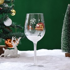 Transparent Red Wine Glass Hand Painted Wine Cups Crystal Cups  Christmas Gift