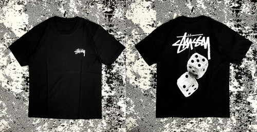 Stussy fuzzy dice - black, tee1