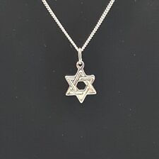 925 Sterling Silver Star of David Necklace on 46cm Sterling Silver Curb Chain