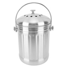 Stainless Steel Compost Bin Large Handle Odor Control Kitchen Composter For