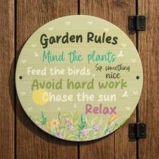 Funny Garden Rules Sign Garden