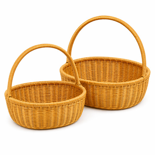 Rustic bamboo basket with - rustic,