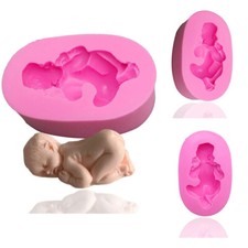 VDL Silicone 3D Sleeping Baby Mould Soap Chocolate Cake Topper Fondant Wax Melt