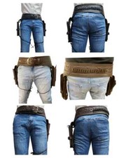 New Cowboy EMBOSSED Double Gun Belt Revolver Holster Original leather Western BE