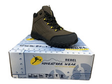 Mens Rebel Expedition LEATHER Safety Boots Work safety Gear Brown  Size