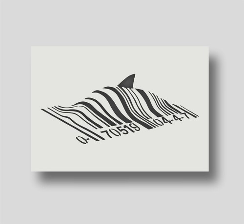 Reusable banksy barcode shark - reusable,