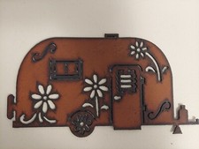 Rustic Metal Canned Ham Camping Trailer Tear Drop Style Wall Plaque Sign