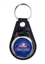 FORD TRACTOR FAUX LEATHER KEYRING / KEY FOB.CLASSIC FORD TRACTORS KEYCHAIN.