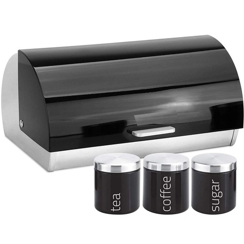4pc bread bin set - tea, coffee