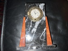 H.E Italy Zane-Vincenzo Marble Art Deco Clock 5.5” Tall