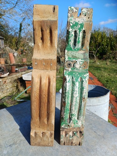 Antique pair wooden corbel - of,