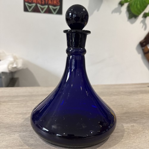 Blue decanter ships - blue, bristol