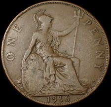 UK One Penny 1916 George V