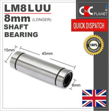 LM8LUU 8mm Linear shaft bar Rail slide Bearing Longer Motion 3D Printer CNC UK 
