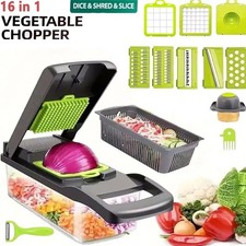 16 in 1 Vegetable Chopper Salad Slicer Dicer Cutter Mandoline Peeler Food UK
