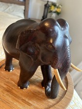 VINTAGE Wooden Elephant Statue